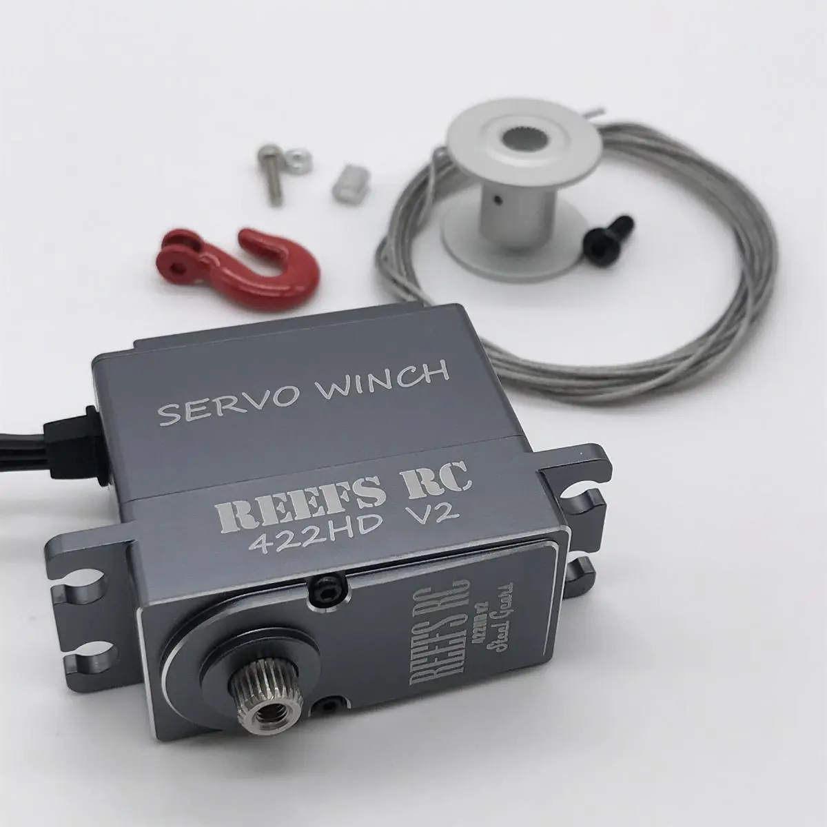 212 MAIN Reefs RC 422HDv2 High Torque Servo Winch, Aluminum Casing Winching Tool with Built-in Ctrl, CNC Machined