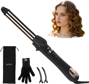1"/25mm Prizm Travel Dual Voltage Professional Comfort Automatic Rotating Hair Curler for Beach Waves Straight Hair Waver Styling Curling Irons Wand Hair Crimper