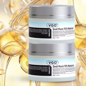 VGO Snail Mucin 92% Moisturizer 50g Daily Face Gel Cream and Vitamin C Facial Serum Essence moisturizer Skincare Hyaluronic Skin Repair Comfort Anti-Wrinkle Moisturizing Cream