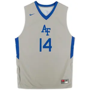 Air Force Falcons Team-Issued #14 Gray Jersey with Blue Collar from the Basketball Program - Size XL