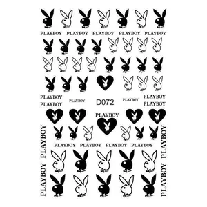 Nail Sticker Black Playboy D072