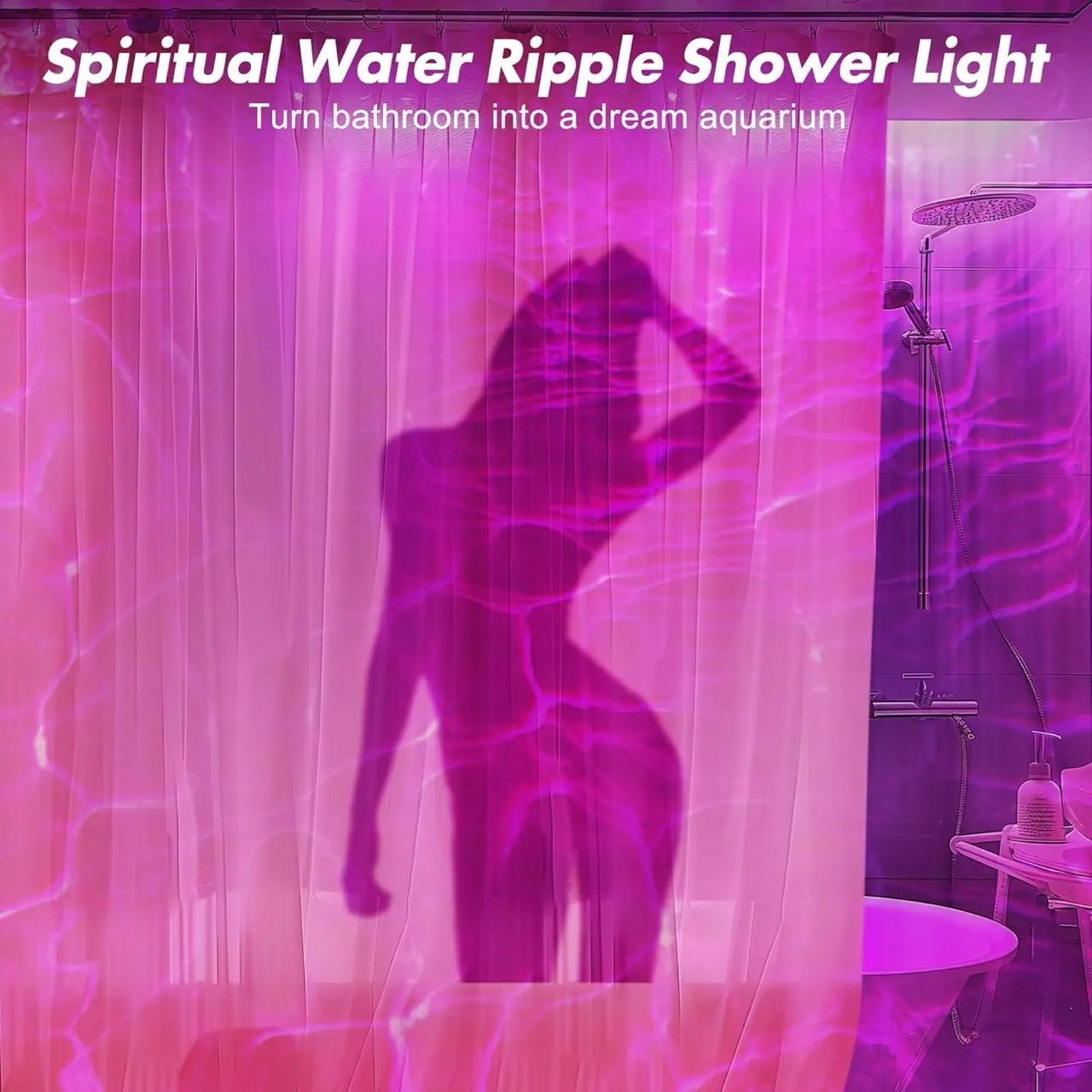 Rechargeable Shower Light No Wiring, 16 Color Changeable Ocean Wave Projector Light, Dimmable Waterproof Shower Lamp with Remote, Rotating Flame Water Ripple Lamp for Shower, Bathroom, Bedroom Decor Rechargeable Shower Light No Wiring, 16 Color Changeable Ocean Wave Projector Light, Dimmable Waterproof Shower Lamp with Remote, Rotating Flame Water Ripple Lamp for Shower, Bathroom, Bedroom Decor
