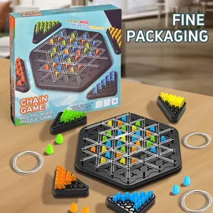 Chain Triangle Chess Triggle Rubber Band Game Toy Board Game competitive Battle Set for kids friends parent-child interaction