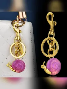Luxurious Animal Series Snail Crystal Keychain Bag Charm, Elegant Embroidery Accessory, Perfect for College Style and Sweet Cool Look
