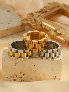 Business fashion stainless steel strap ring Dainty Stacking Rings Stackable Rings Classic and versatile unisex fashion jewelry Hypoallergenic Durable and comfortable Suitable for casual wear and special occasions Everyday wear Holiday gifting