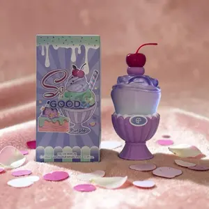 Cute Ice Cream Sundae Perfume for Women Purple 100ml - Exotic Fruity Floral Scent, Juicy Sweet Notes, Premium Middle Eastern Fragrance for Her