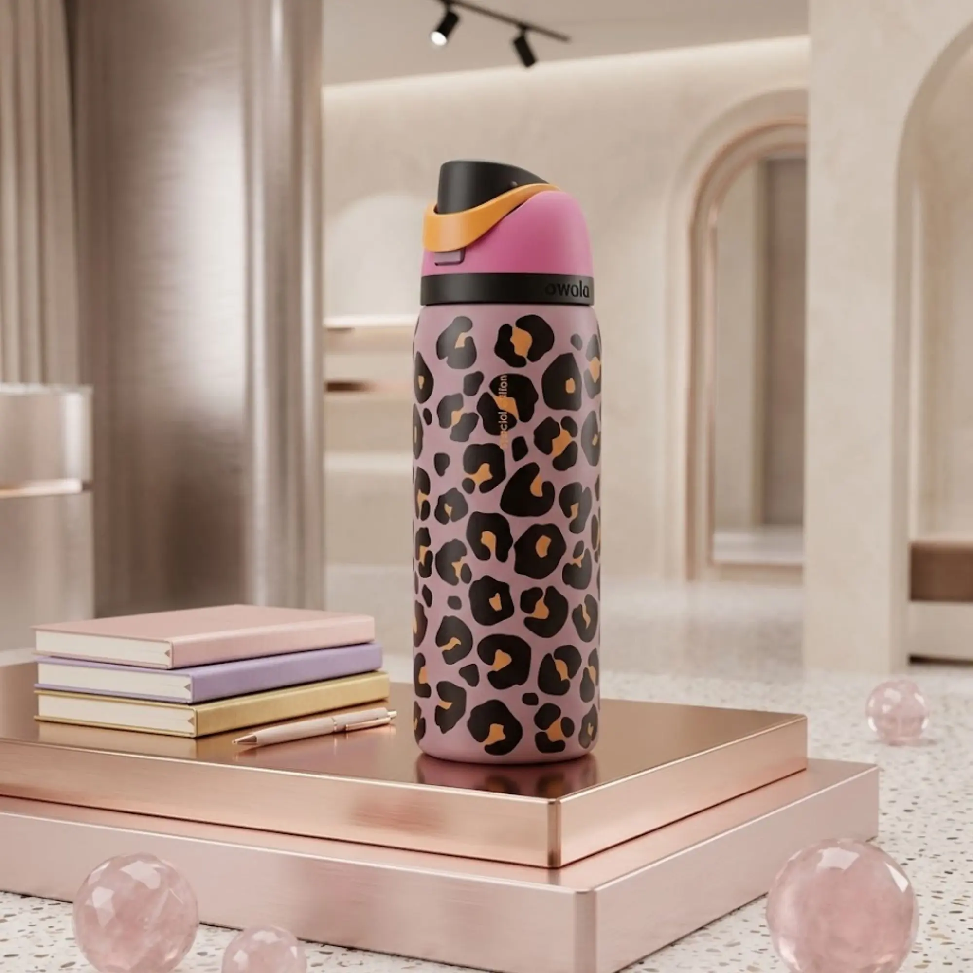 32oz FreeSip Stainless Steel Water Bottle - Jungle Stroll Pink, 2026 Gift Kitchen Drinkware