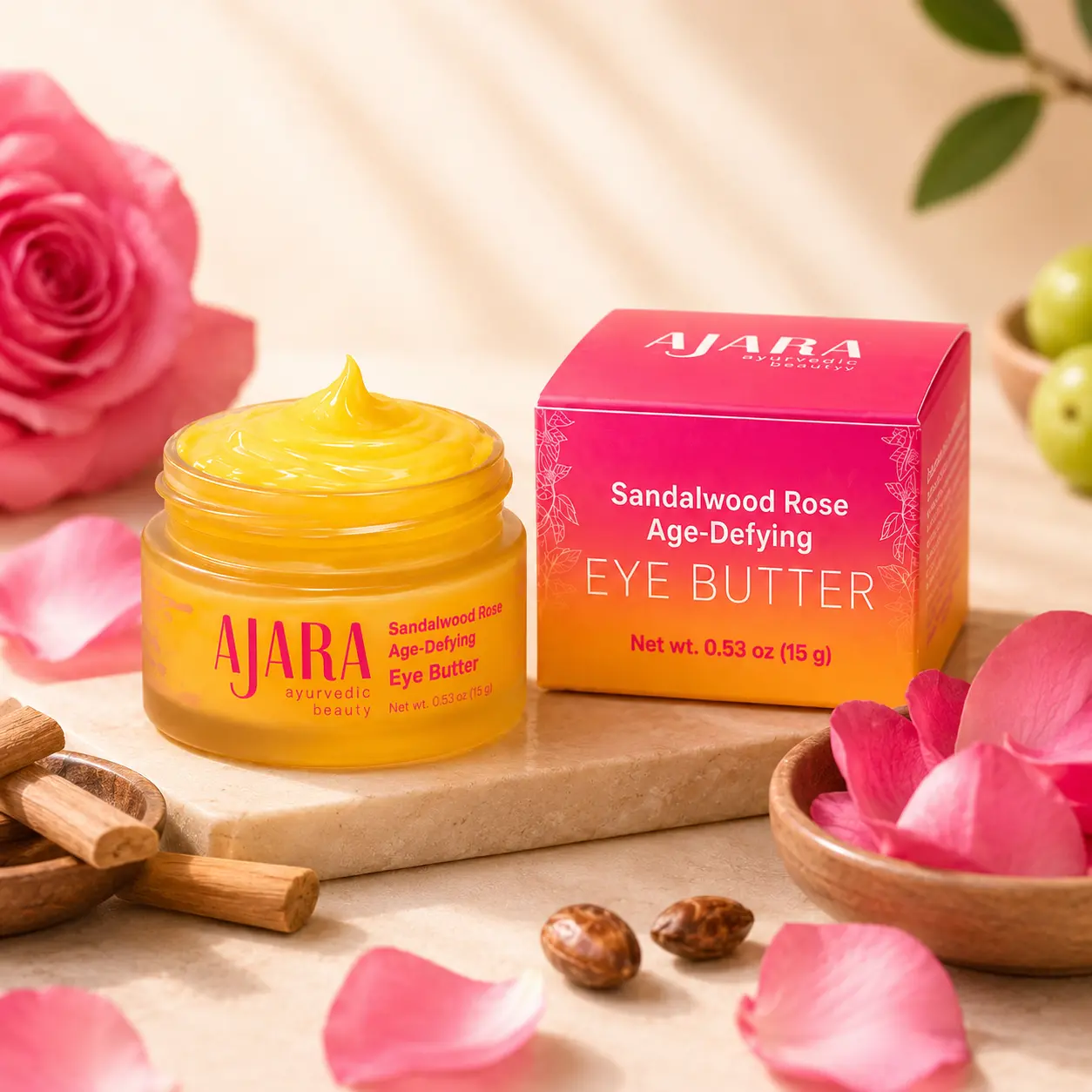 TAE Sandalwood Rose Age-Defying Eye Butter | Brightening Eye Cream for Dark Circles, Puffiness & Fine Lines | 15 g (0.53 oz)