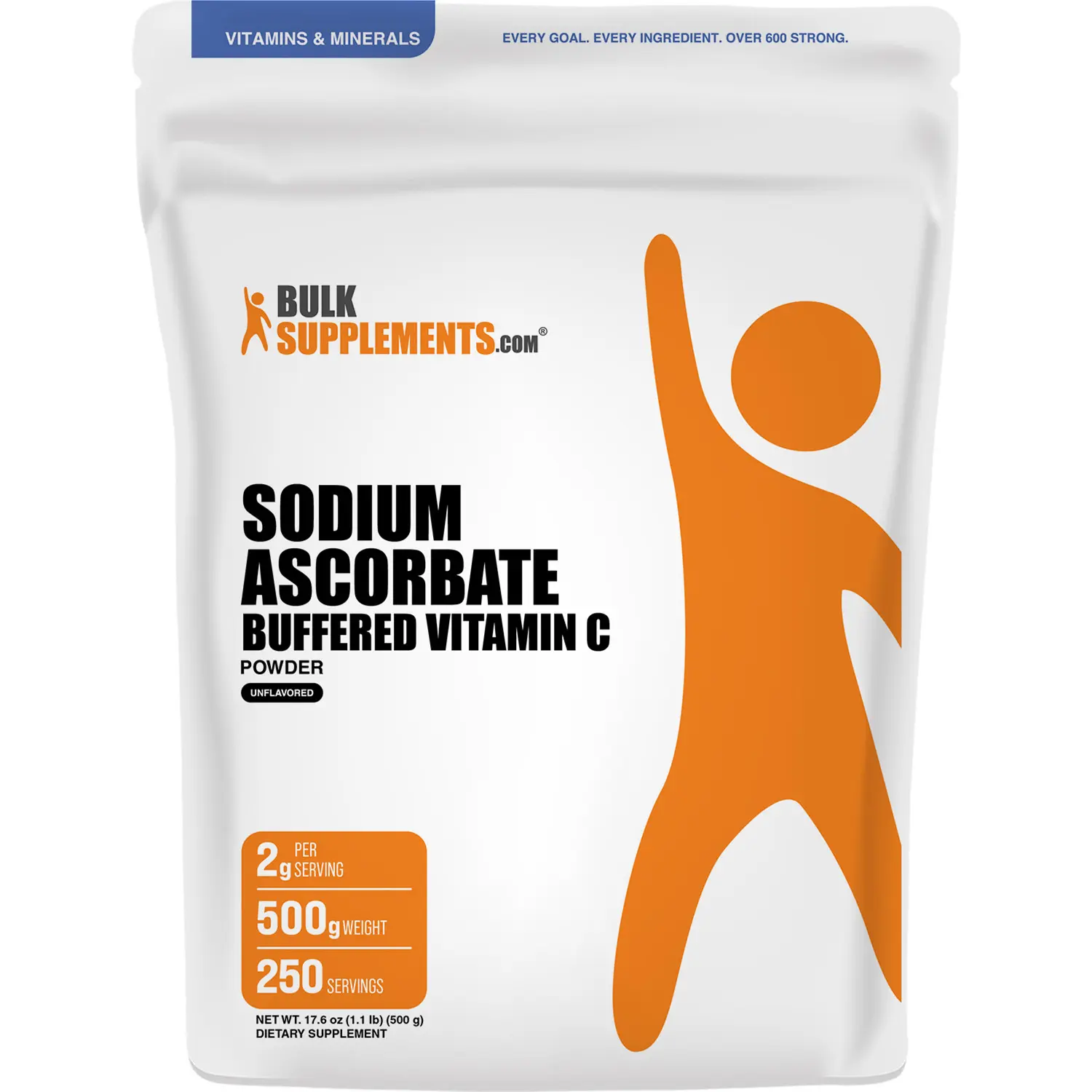 BulkSupplements Sodium Ascorbate Buffered Vitamin C Powder - Antioxidant Rich Supplement for Adults - Immune Support, Healthy Skin, Healthy Aging - Sugar, Gluten & Dairy Free - 500g, 2g per Serving