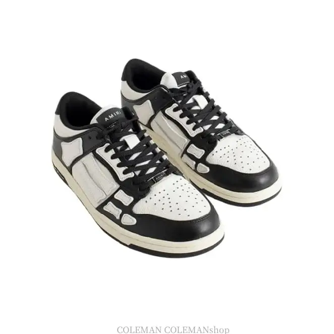 Skel Top Low Leather Lace-up Low-top Trendy Skateboard Shoes Men's Black White Bone Shoes