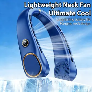 Portable neck fan, hands-free personal wearable blade free silent fan, USB rechargeable, 360 ° cooling, LED display screen, 5-speed, office carry, men's birthday gift, women's mom and dad, Father's Day, Mother's Day gift