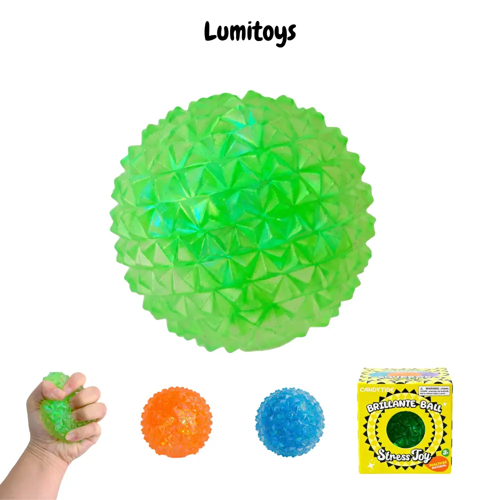 Sparkly Diamond Squeeze Ball – Oddly Satisfying Anxiety Relief Fidget Toy, Classic Calming Tool with Steamer Case, Deep Touch Stimulation Gentle Squeeze Therapy Stress Toy for Adults