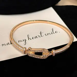 Horseshoe-Design Full-Pavé Bracelet