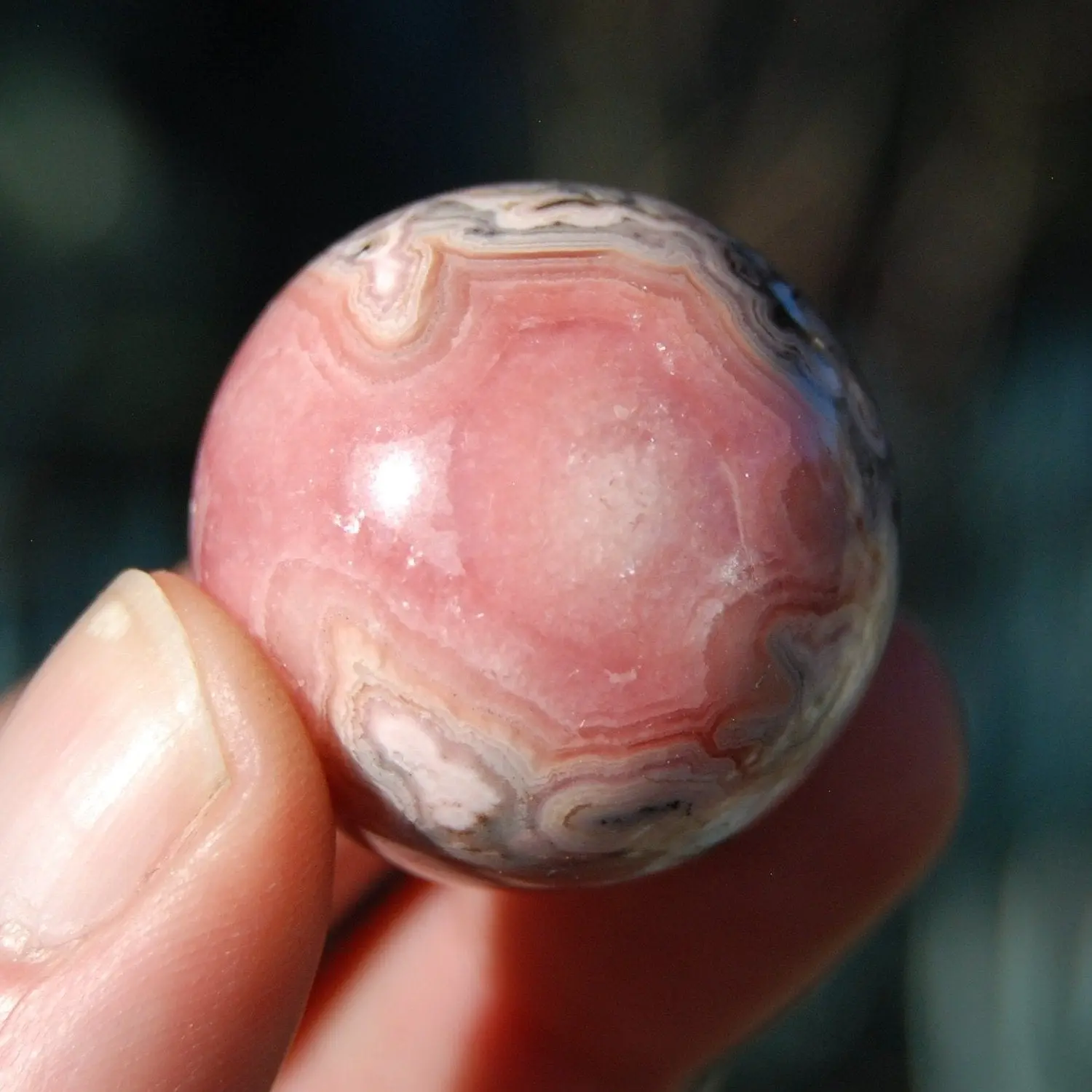 28mm 40g Rhodochrosite Crystal Sphere, Genuine Rhodochrosite Gemstone, Argentina