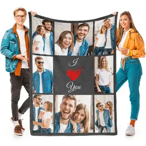 I Love You Gifts for Valentines Day, Custom Blanket with Photos, Personalized Blankets with Pictures, Photo Blankets Using My Own Photos, Personalised Gifts for Girlfriends, Boyfriends, Couples