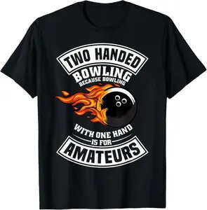 100% Cotton Funny Bowling Two Handed Bowling T-Shirt