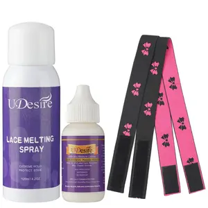 UDesire Lace Glue 1.3 Ounce, Waterproof, Extreme Hold, Invisible Bonding for Wigs & Hair Systems, Includes 2 Elastic Bands (lace Melting Spray/2 Wig Bands)