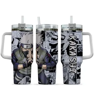 Kakashii Ninja Manga Tumbler 40oz, Japanese Anime Drinkware For Men Women, Car Cup Portable Travel Tumbler, Otaku Action Fan Gift Idea | 010426.C00850.ID03