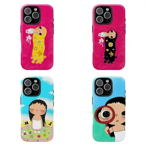 4 Styles Dreamy yuyy INS Glittering Big Eyes Comic Girl Phone Case For iPhone 11 12 13 14 15 16 17 Pro Max For Samsung S26 S25 S24 S23 S22-Gift Ideas