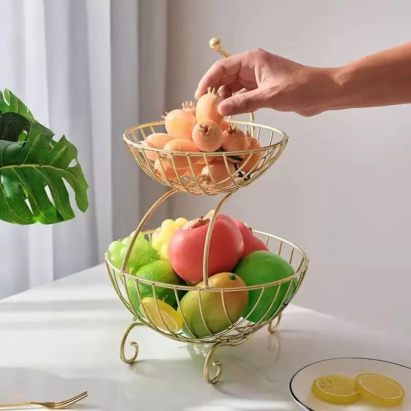 Multi-Layer Fruit Basket for Living Room, Home Snack Tray, Office Candy Dish, Beauty Salon Fruit Bowl, Kitchen Storage Organizer, Multipurpose Basket, Countertop Fruit Basket, Decorative Basket, Decorative Storage Organizers