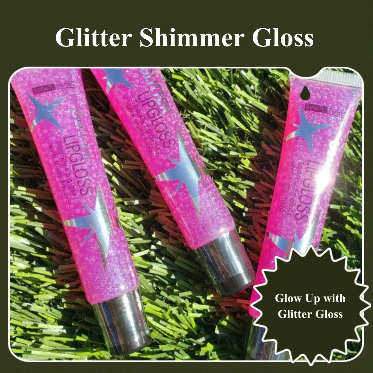 Beauty Treats Glitter Shimmer Lip Gloss - Hydrating Lip Care Cosmetic, Smooth Glossy Makeup Product