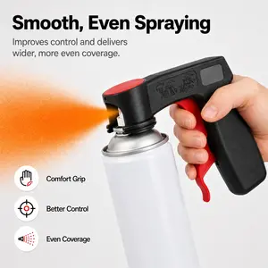 Spray Can Trigger Handle for Aerosol Cans – Ergonomic Spray Paint Grip, Reduces Finger Fatigue, Even Spray Control for DIY & Home Use