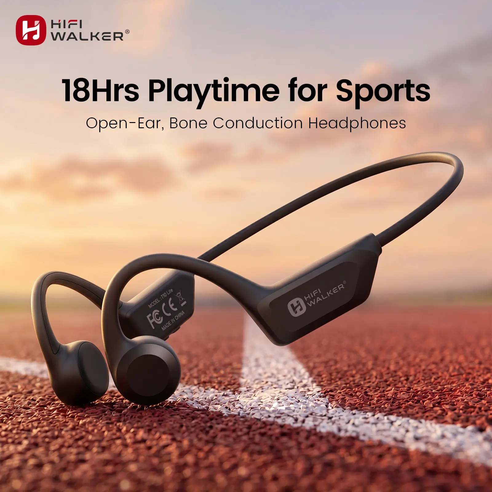 HIFIWALKER T10 Lite Open Ear Headphones | 28g Lightweight Bone Conduction, IPX5 Sweatproof for Running & Workout bone conduction headphones