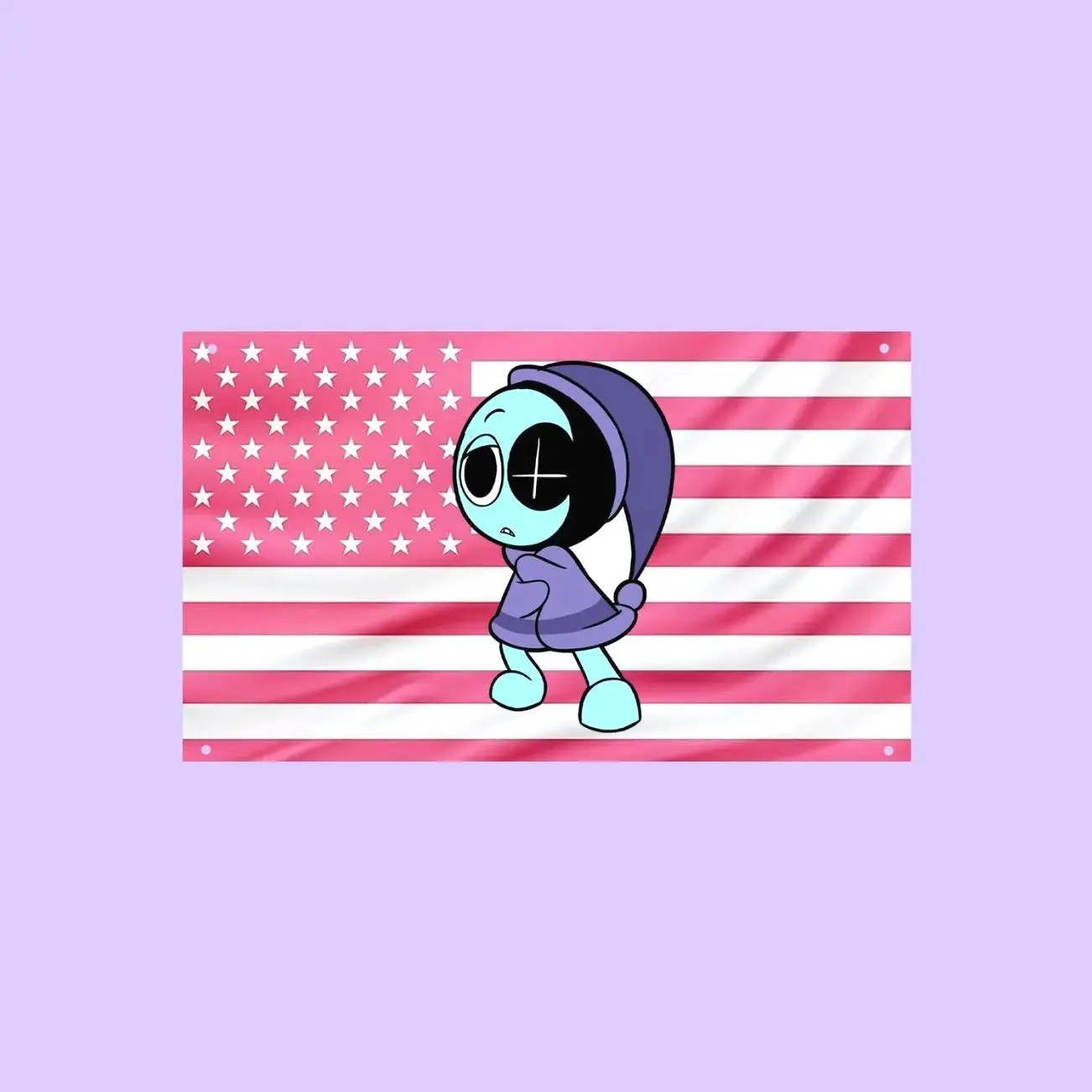 Astro Novalite Pink US Wall Tapestry Flag, Cute Roblox Wall Art, Pink American Flag Gaming Bedroom Decor, Fan Banner