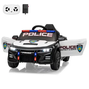 Garvee 12V Licensed Toyota Kids Ride On Police Car – 4WD Battery Powered Electric Vehicle – Remote Control, Flashing LED Lights, Music, Spring Suspension, Safety Belt, Truck Bed Storage – Toy Car for Toddlers & Big Kids