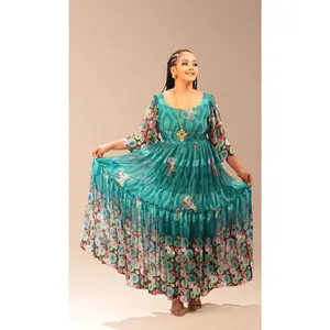 Ethiopian Eritrean Habesha Chiffon Dress