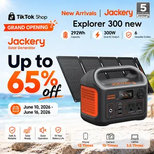 [Opening Ceremony]  Jackery Solar Generator 300, 292Wh Power Station with 40W Solar Panel, 300W Pure Sine Wave AC Outlet for RV Outdoors Camping Travel Blackout