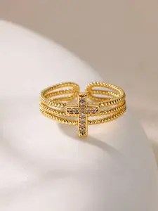 Elegant Cross-Shaped Ring, Sparkling Simulated Diamond Design, Women's Wedding/promise Party Anniversary Jewelry Gift, Wedding Promise Rings