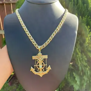 High quality anchor Jesus cross/ ancla jesus cruz chino link durable jewelry no green skin