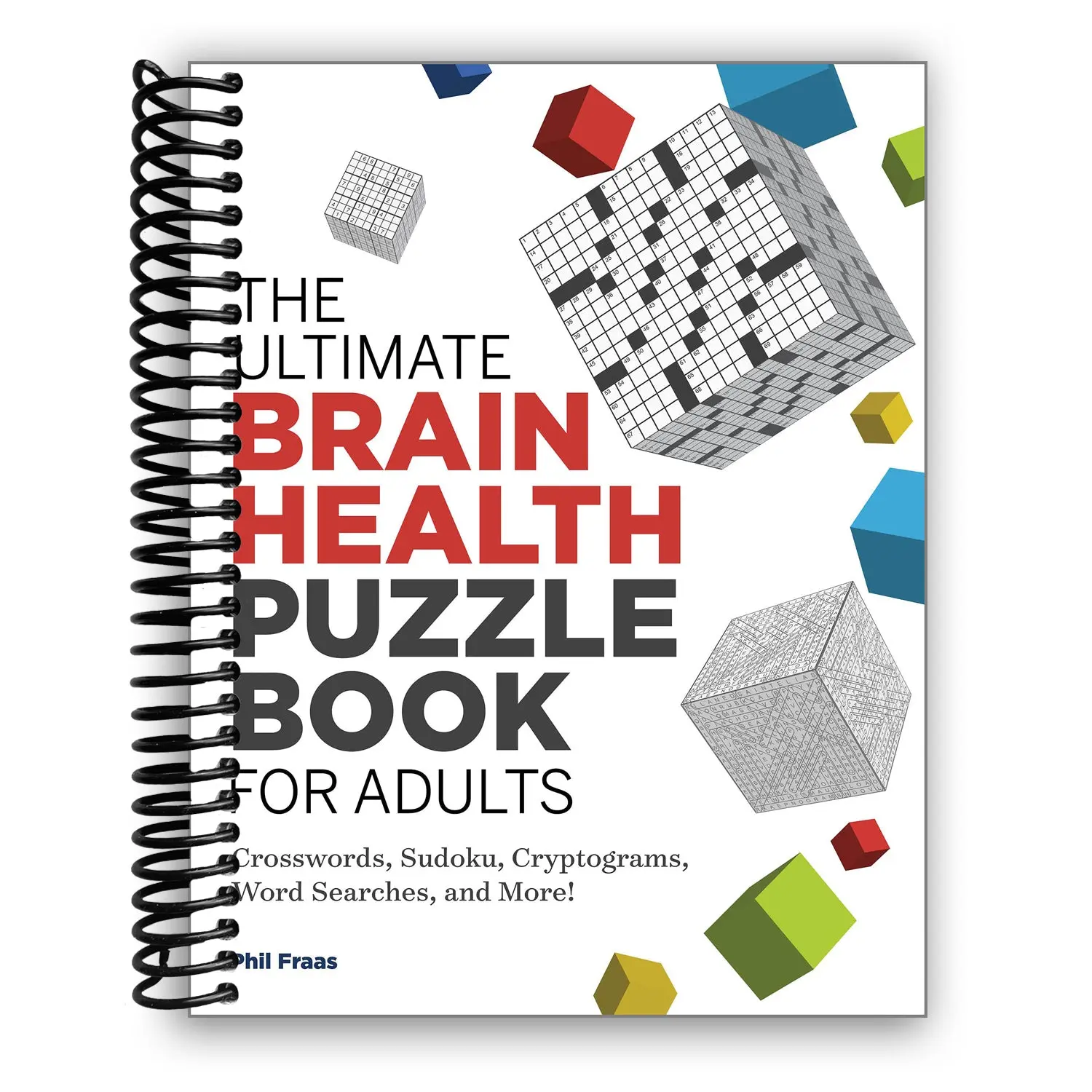Healthy Brain Health Puzzle Book for Adults - Spiral Bound, Includes Crosswords, Sudoku, Cryptograms, Word Searches & More (Lifestyle Magazine-Style Activity Book)