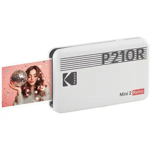 Mini 2 Retro 2X3 Portable Photo Printer, 8 Sheets, Bluetooth Smartphone Printer for Iphone & Android, Instant Color Prints, 4PASS Dye Sublimation, White