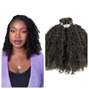 Lockbraids Crochet Human Hair for Miracle Knots & Mini Twists Feather Crochet Human Hair for Boho Braids Knotless Pre-separated Kinky Curly,50strands/60g for each Bundle,Full Head 4 to 5 Bundles Recommented #Tiktokshop #Miracleknots #Protectivestyles