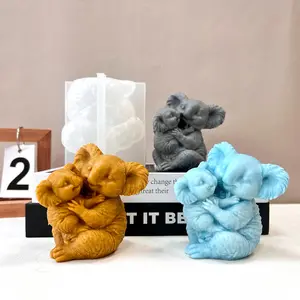 Cute Koala Animal Silicone Mold, Resin Liquid Mould, Realistic Animal Mold, DIY Home Decor Craft Mold, Soap Molds, Suitable for Epoxy Resin, Candle Wax, Concrete