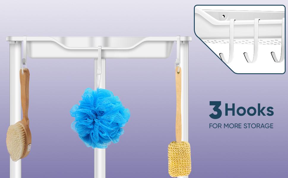 Corner Shower Caddy - 2/3/4/5 Tiers Freestanding Shower Shelves Storage with Large Capacity, Rustproof, Quick Drainage - White