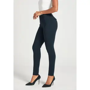 Betabrand Classic Dress Pant Yoga Pant, Skinny Leg, Mid Rise Waist - Navy Blue (XS-XXL, Regular, Petite, Long) Leggings
