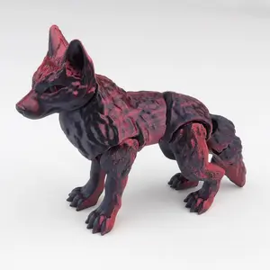 Cute Wolf - 3D printed & Articulated  - Multicolor!