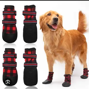 Black Anti-Slip Pet Shoes Set - No Lining, Suitable for Small Dogs (Not Waterproof), Suitable for Cats & Dogs