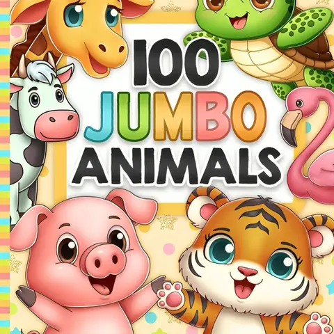 Unisex Kids' Glossy Coloring Book - 100 Unique & Fun Pages, Zoo, Safari, Farm, Pet, Ocean Creature, Insect, Reptile Designs, Toddler Learning Art, Vocabulary-Boosting, Gift for Boys and Girls