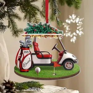 [XMAS GIFT] Custom Golf Christmas Ornament, Personalized Golf Bag Ornament, Golf Club Keepsake, Gift for Golf Dad or Pro Golfer
