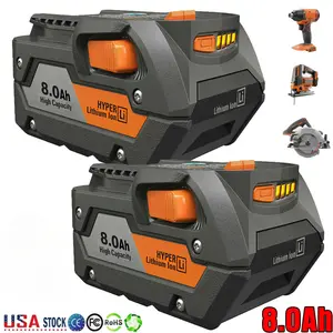 2025new 2Pack Battery for Ridgid 18V R840085 8.0Ah Lithium Battery R840087 R840083 NEW
