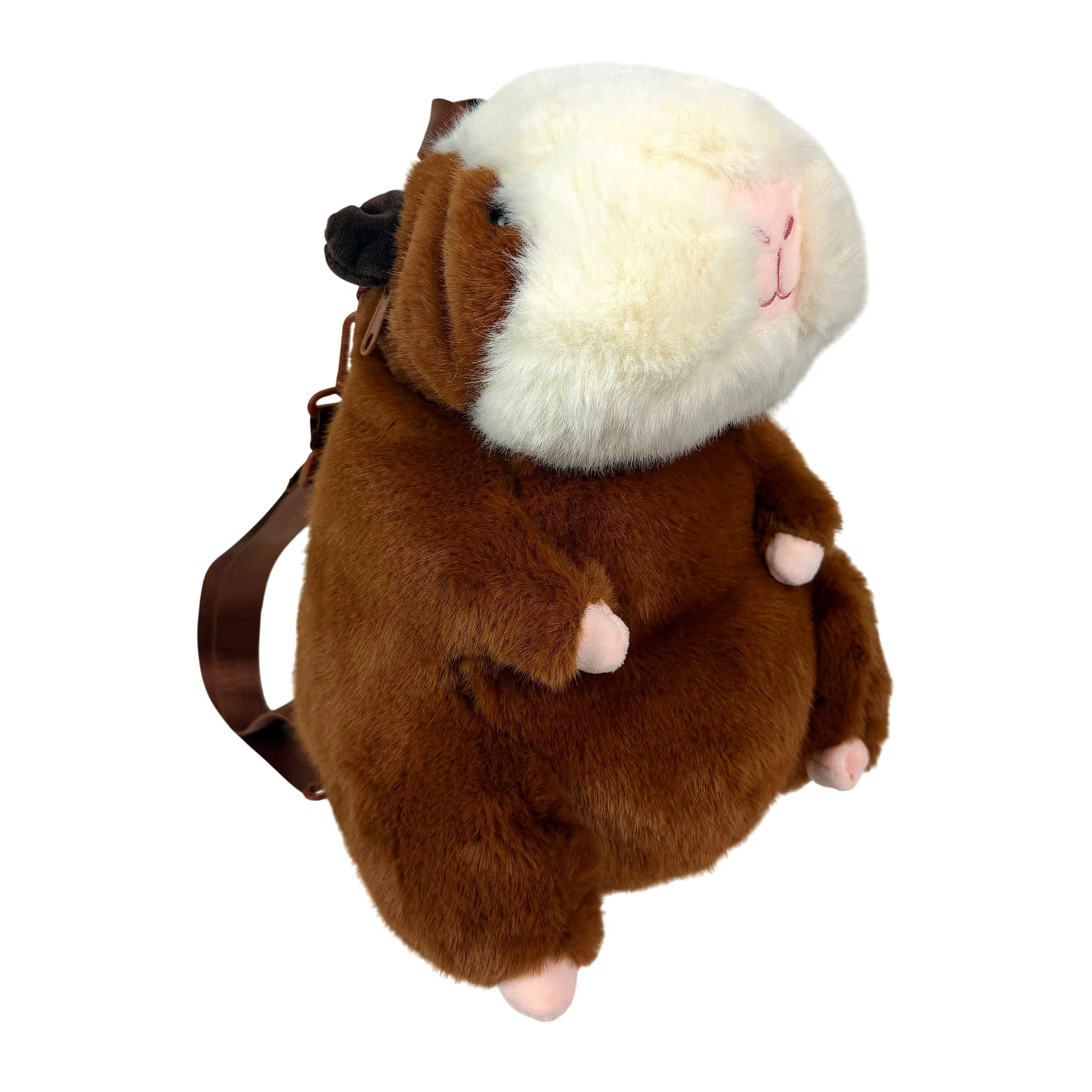 Things2die4 Hamster Backpack Purse for Women Plush Animal Mini Bag with Fuzzy Polyester Finish Adjustable Straps and Mesh-Lined Interior