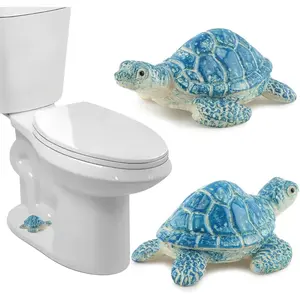 2Pcs Resin Turtle Decorative Toilet Bolt Caps Cute Screw Cover for Bathroom, Ideal for Coastal Home Beach House Bathroom Decor Easy to Install Blue