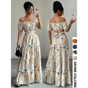 Women’s casual printed dress, fashionable everyday wear, comfortable fit, perfect for summer outings and activities GARMENTARY