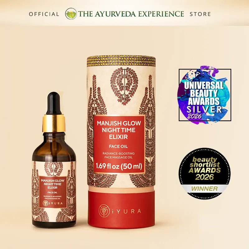 TAE Manjish Glow Night Time Elixir - An Ayurvedic Gem for Even-Toning Mature, Aging Skin