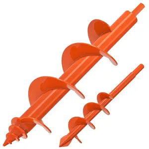 2Pack Garden Auger Drill Bit for Planting, Spiral Drill Augers for Digging Holes 1.6x9''and 3x12'', Hole Digger for Fence Posts, , Fits 3/8" Hex Drive Drill