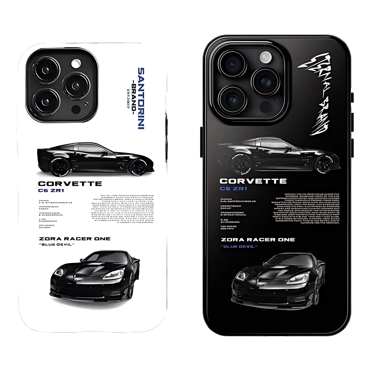 Corvette C6 ZR1 Dark Phone Case, Car Phone Case Suitable for iPhone 17/16/15/14/13/12/11 Pro Max/Plus and  Samsung Galaxy S23FE/22/23/24/25,anti-drop protective case, lightweight, new fashion trend design